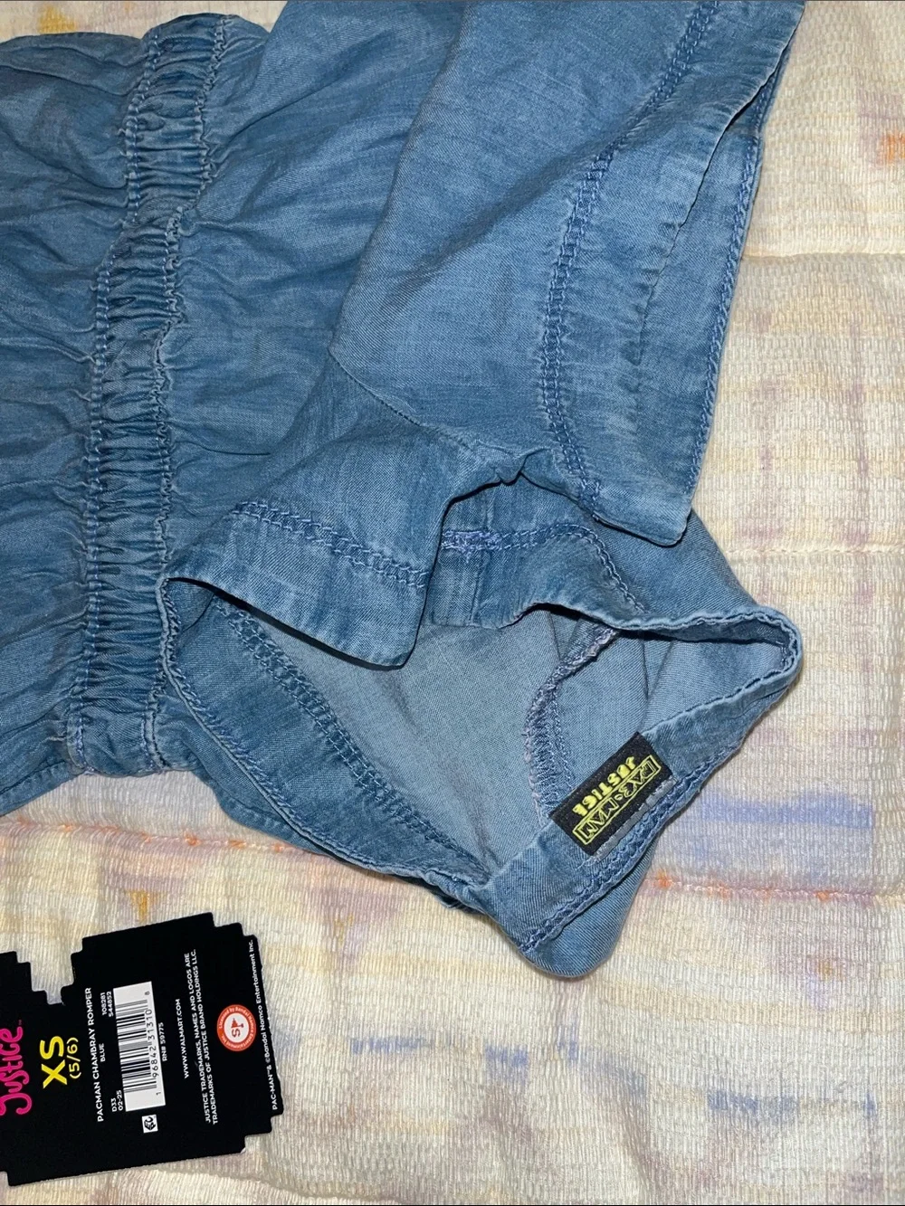 PACMAN collection Light Blue Denim Romper Justice Girls'